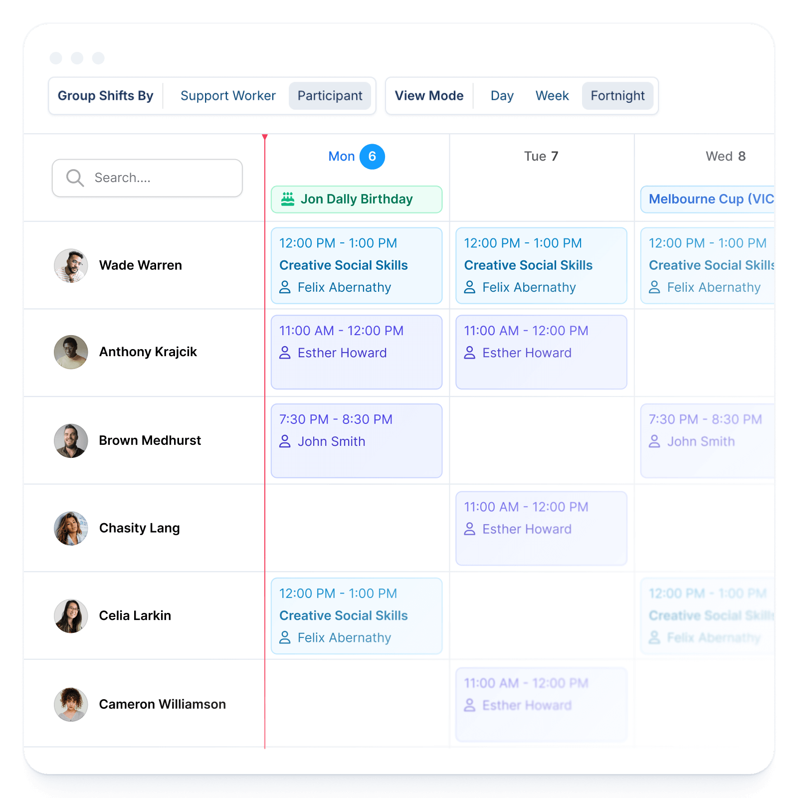 Scheduling & Rostering Illustration